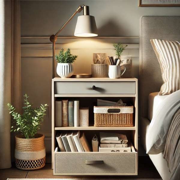 Storage Solutions for Style and Order Bedside Table Nightstand Decor Ideas