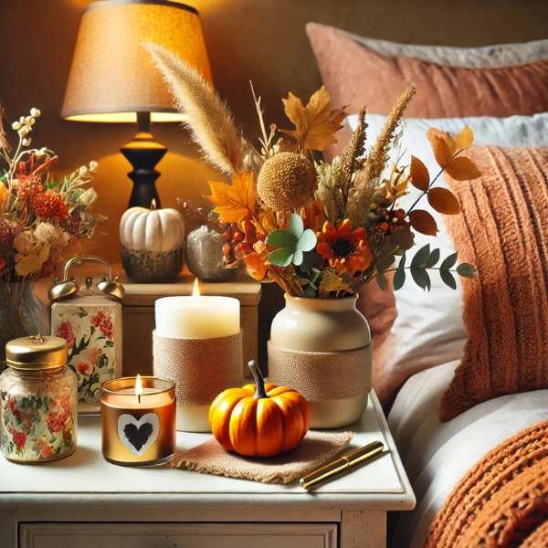 Seasonal Nightstand Décor