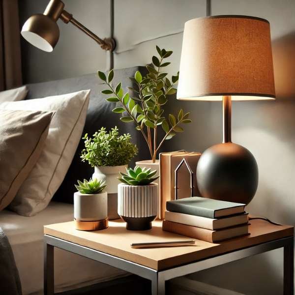 Mixing and Matching: Creating a Layered Look Decorate a Nightstand with a Lamp